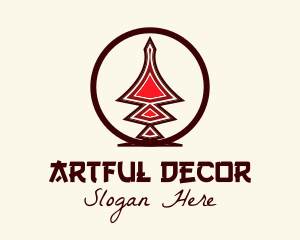 Abstract Pagoda Decoration logo design