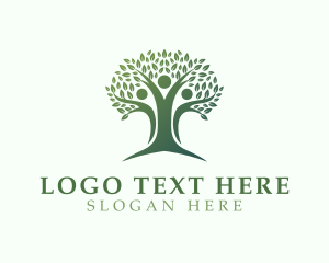 Relaxation - Eco Human Tree logo design