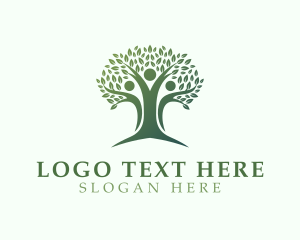 Meditation - Eco Human Tree logo design
