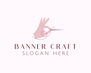 Hand Sewing Needle logo design