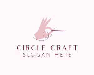 Hand Sewing Needle logo design