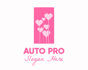 Dating Site - Pink Heart Flowers logo design