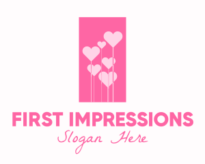 Pink Heart Flowers logo design