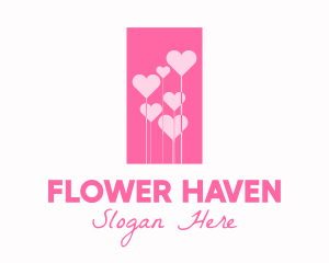 Pink Heart Flowers logo design