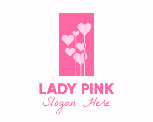 Pink Heart Flowers logo design