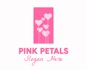 Pink Heart Flowers logo design