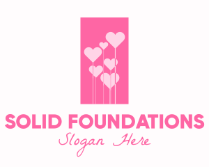 Heart - Pink Heart Flowers logo design