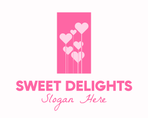 Pink Heart Flowers logo design