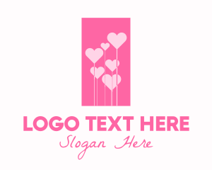 Pink Heart Flowers Logo