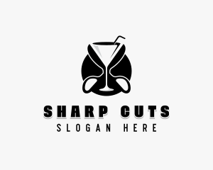 Barber - Cocktail Scissor Barber logo design