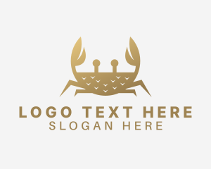 High End - Gradient Golden Crab logo design