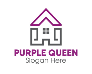 Purple Roof Outline logo design