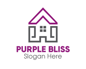 Purple Roof Outline logo design