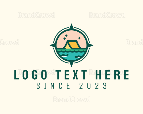 Outdoor River Lake Camping Logo