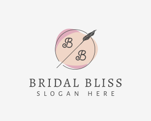 Bride - Dainty Leaf Emblem logo design