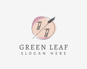 Dainty Leaf Emblem logo design