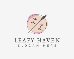 Dainty Leaf Emblem logo design