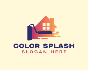 Paint Roller House logo design