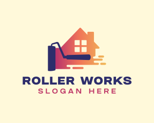 Paint Roller House logo design