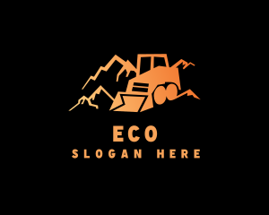 Heavy Equipment - Mountain Mining Bulldozer logo design
