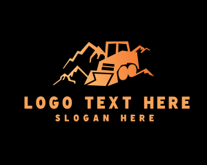 Mountain Mining Bulldozer Logo