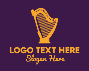 Concert - Mythology Harp Instrument logo design