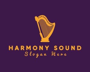 Instrument - Mythology Harp Instrument logo design