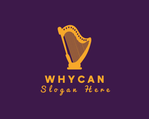 Instrument - Mythology Harp Instrument logo design