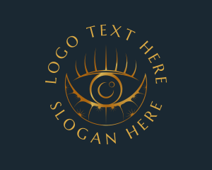 Fortune Teller - Cosmic Crescent Eye logo design