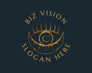 Cosmic Crescent Eye logo design