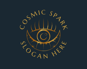 Cosmic Crescent Eye logo design