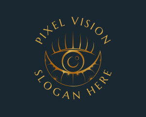 Cosmic Crescent Eye logo design