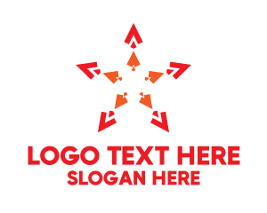 Triangular - Red Star Arrows logo design