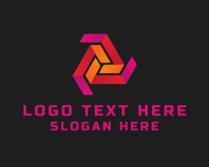 Network - Triangle Vortex Technology logo design