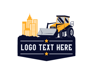 City - City Bulldozer Machine logo design