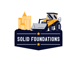 Worker - City Bulldozer Machine logo design