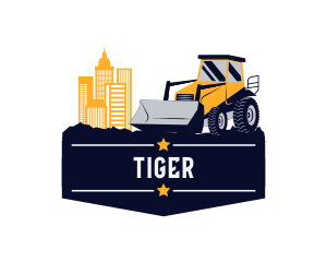 Utility - City Bulldozer Machine logo design