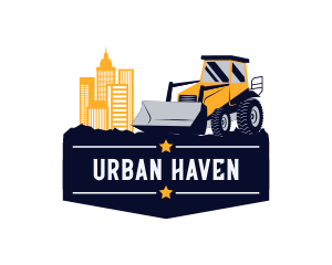 City Bulldozer Machine logo design