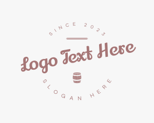 Winery - Hipster Retro Barrel logo design