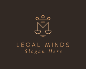 Jurist - Modern Justice Scale Letter M logo design