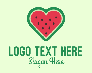 Vegan Restaurant - Watermelon Fruit Love logo design