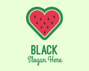 Heart - Watermelon Fruit Love logo design