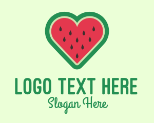 Watermelon Fruit Love Logo