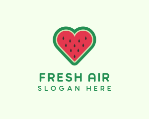 Heart Watermelon Fruit logo design