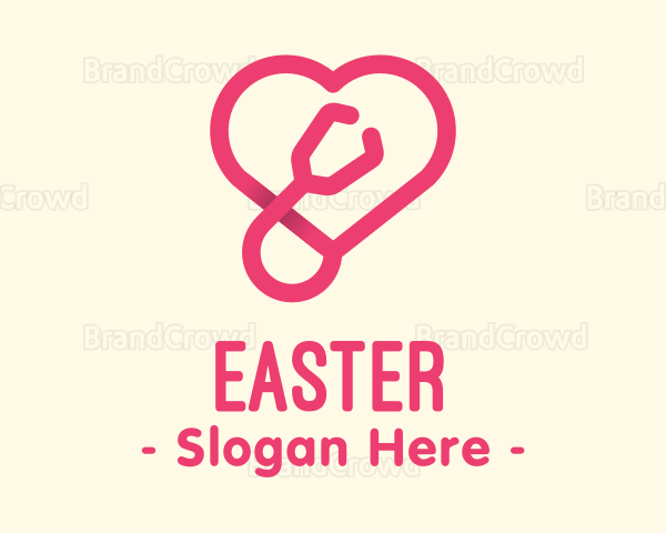 Pink Heart Stethoscope Logo