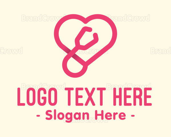 Pink Heart Stethoscope Logo