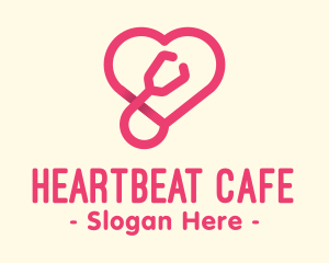 Heart - Pink Heart Stethoscope logo design