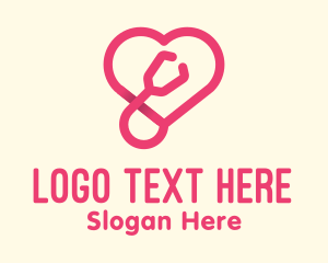 Pink Heart Stethoscope Logo