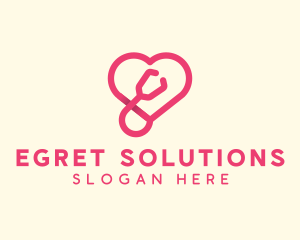 Pink Heart Stethoscope logo design