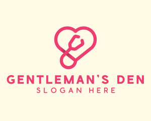 Pink Heart Stethoscope logo design